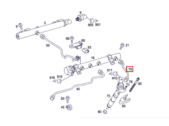 Трубка топливная A6420700233, A6420701533, 3.0 CDI Mercedes Трубка топливная A6420700233, A6420701533, 3.0 CDI Mercedes